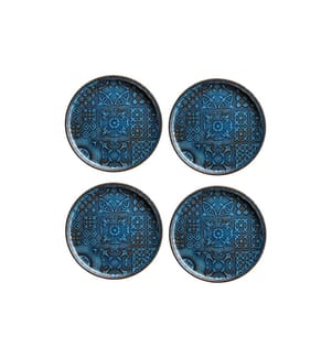 Mäser - Frühstücks- & Dessertteller Tiles UNO 22 cm, 4 Stück, Blau