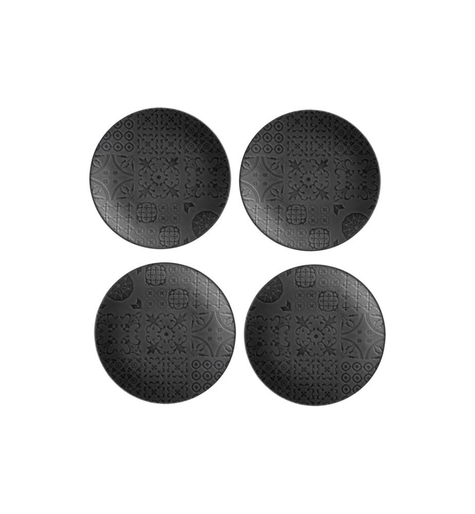 Mäser - Frühstücks- & Dessertteller Tiles 21 cm, 4 Stück, Schwarz