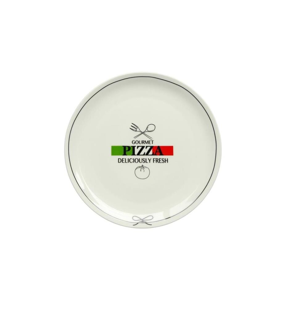 Mäser - Assiette à pizza Gourmet 30 cm, 6 pièces, blanc
