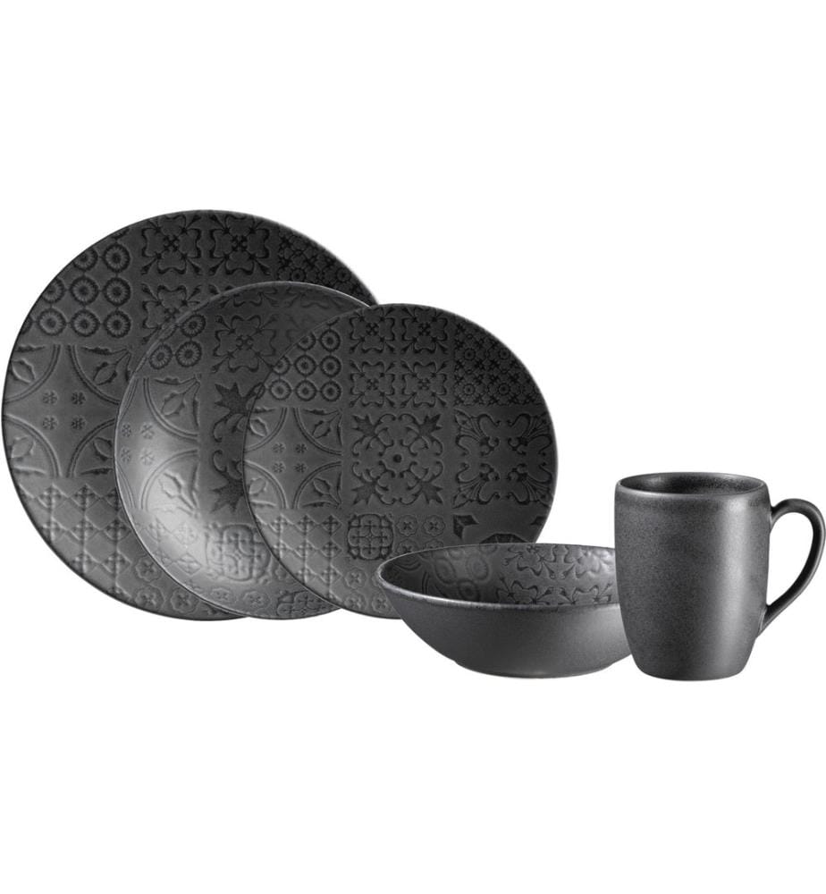Mäser - Set d'assiettes Tiles 10 pièces, noir