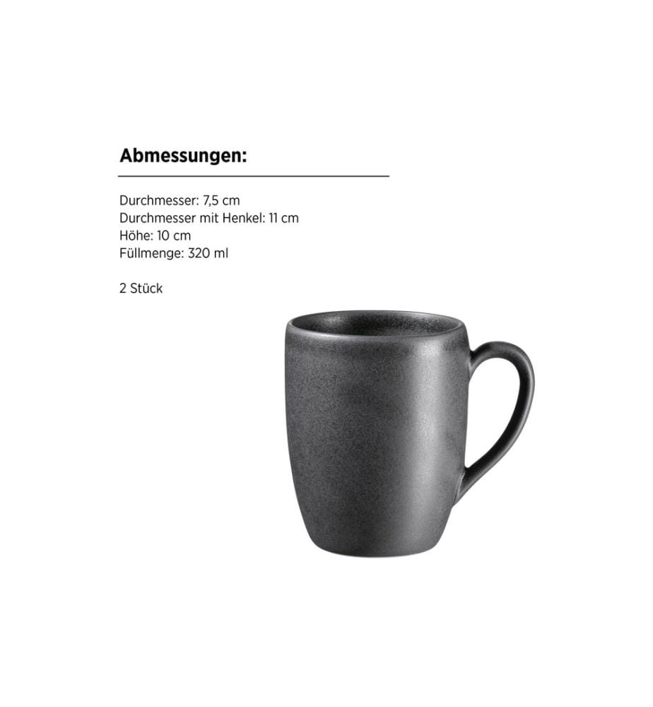 Mäser - Set d'assiettes Tiles 10 pièces, noir