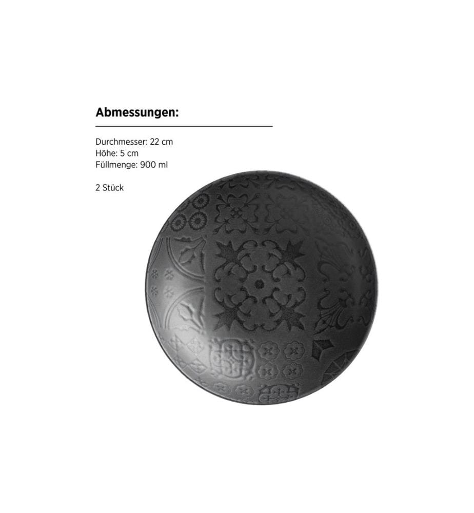 Mäser - Set d'assiettes Tiles 10 pièces, noir