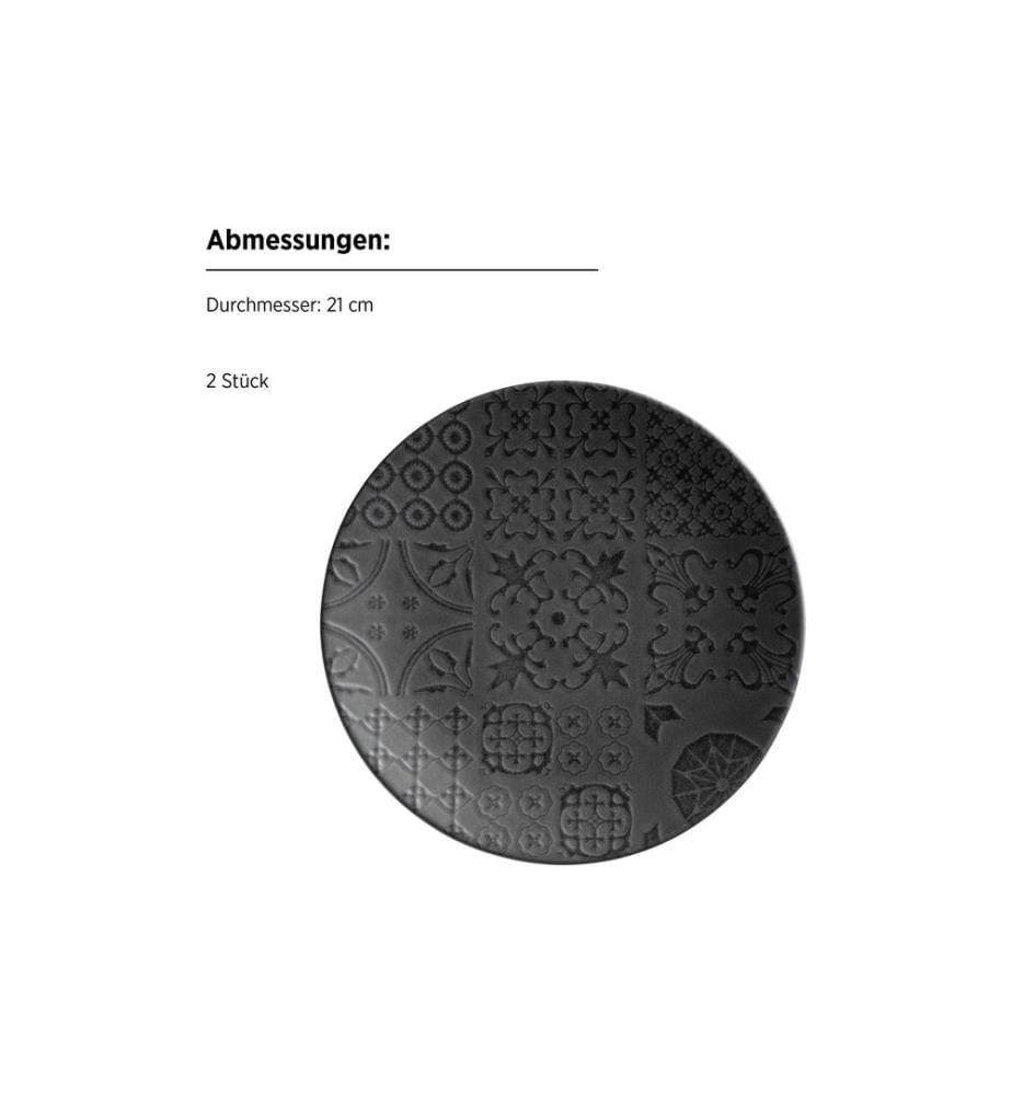 Mäser - Set d'assiettes Tiles 10 pièces, noir