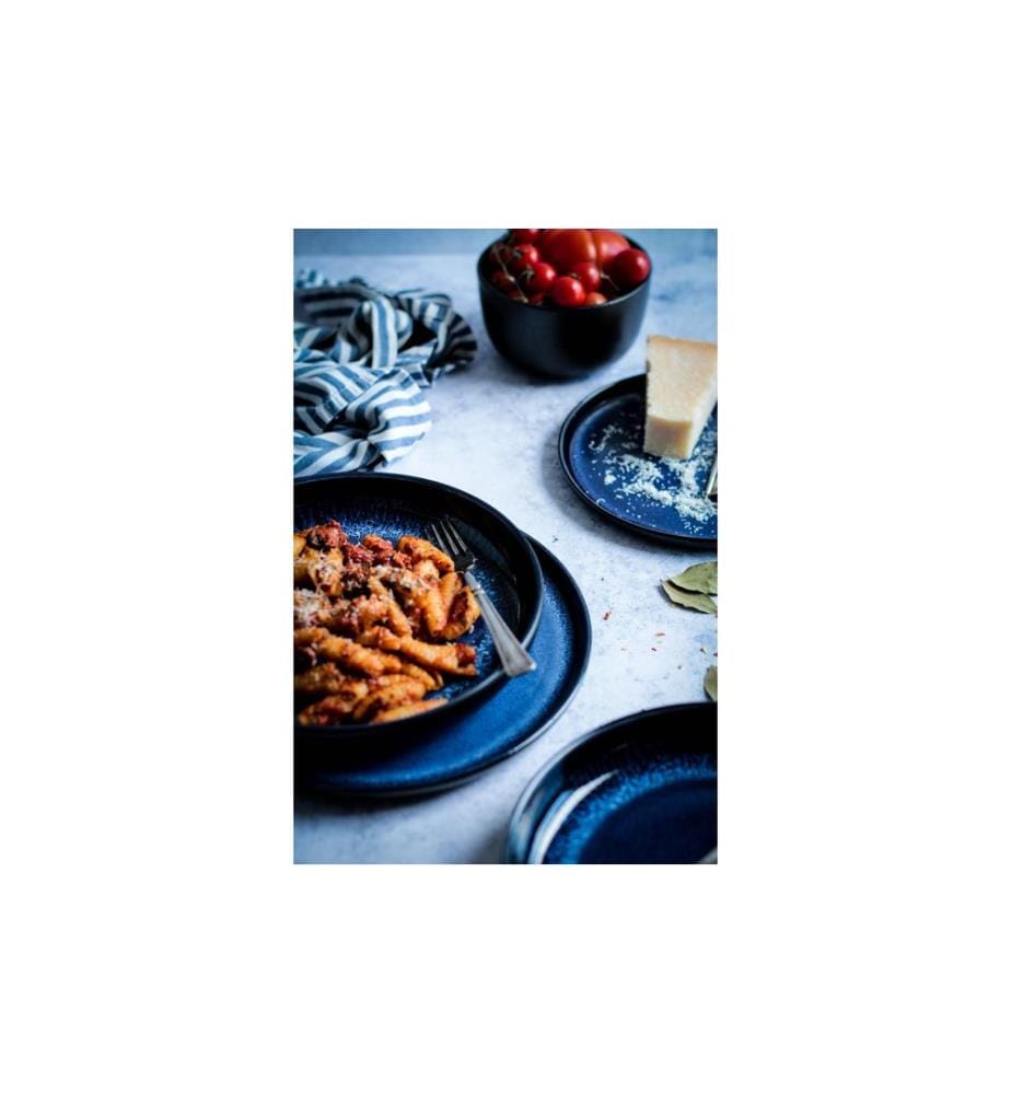 Mäser - Set d'assiettes Niara 12 pièces, noir/bleu