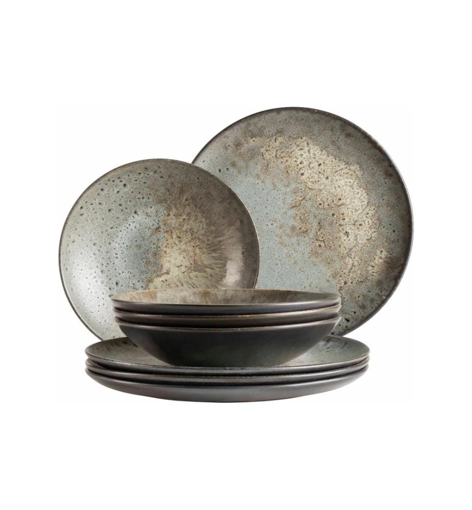 Mäser - Set d'assiettes Carellia 8 pièces, gris