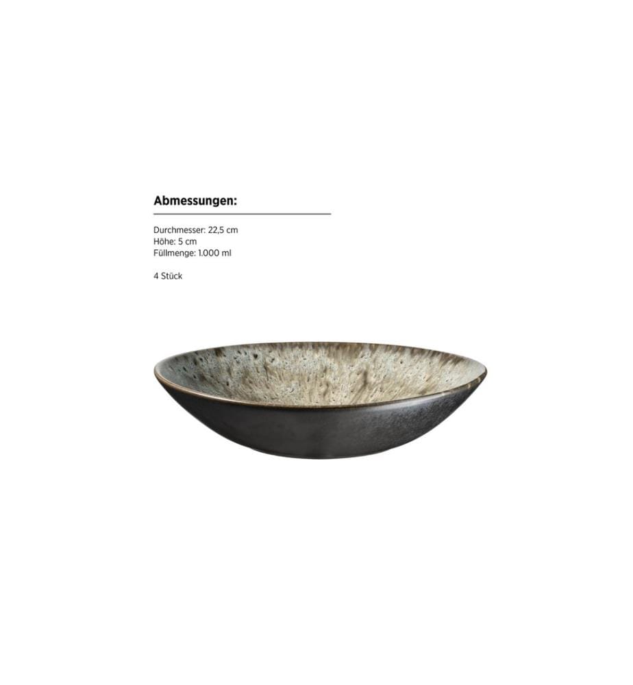 Mäser - Set d'assiettes Carellia 8 pièces, gris