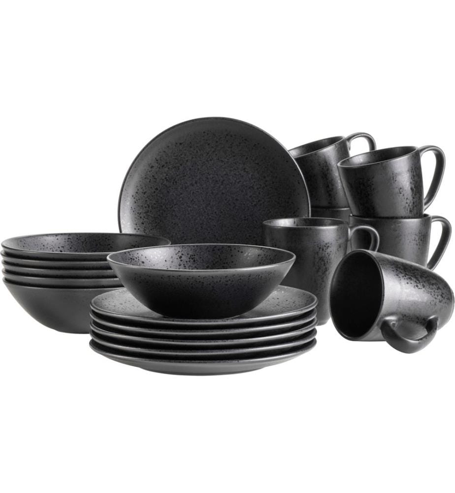 Mäser - Frühstücks- & Dessertteller Essential 18-teilig, Schwarz