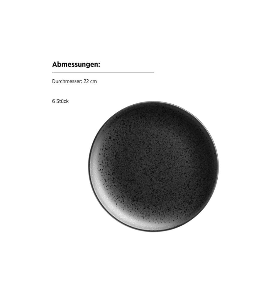 Mäser - Frühstücks- & Dessertteller Essential 18-teilig, Schwarz