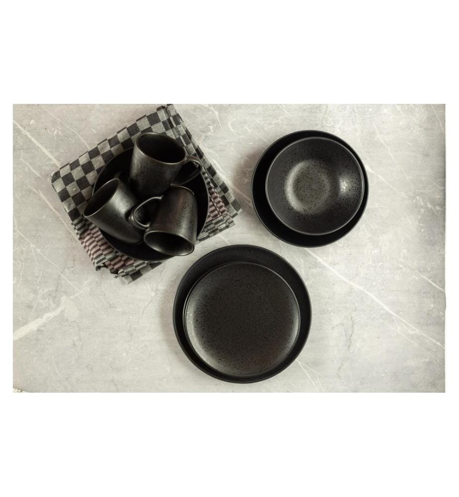 Mäser - Set d'assiettes Essentiel 12 pièces, noir