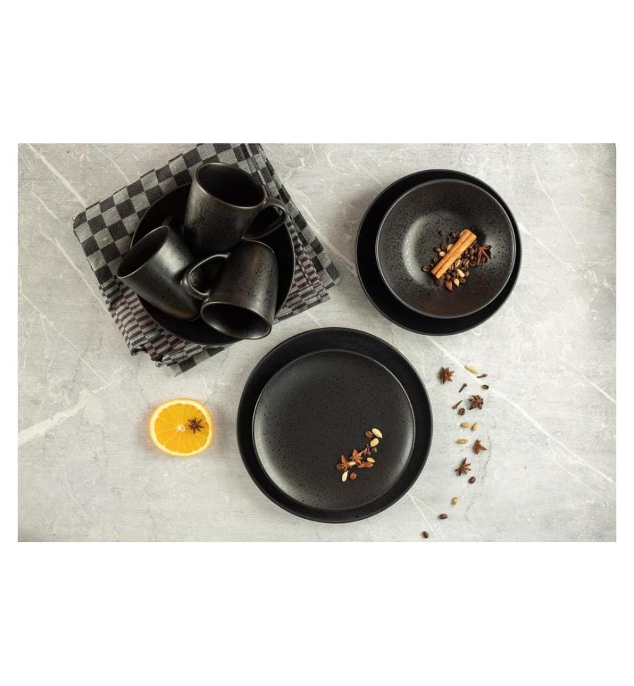 Mäser - Set d'assiettes Essentiel 12 pièces, noir