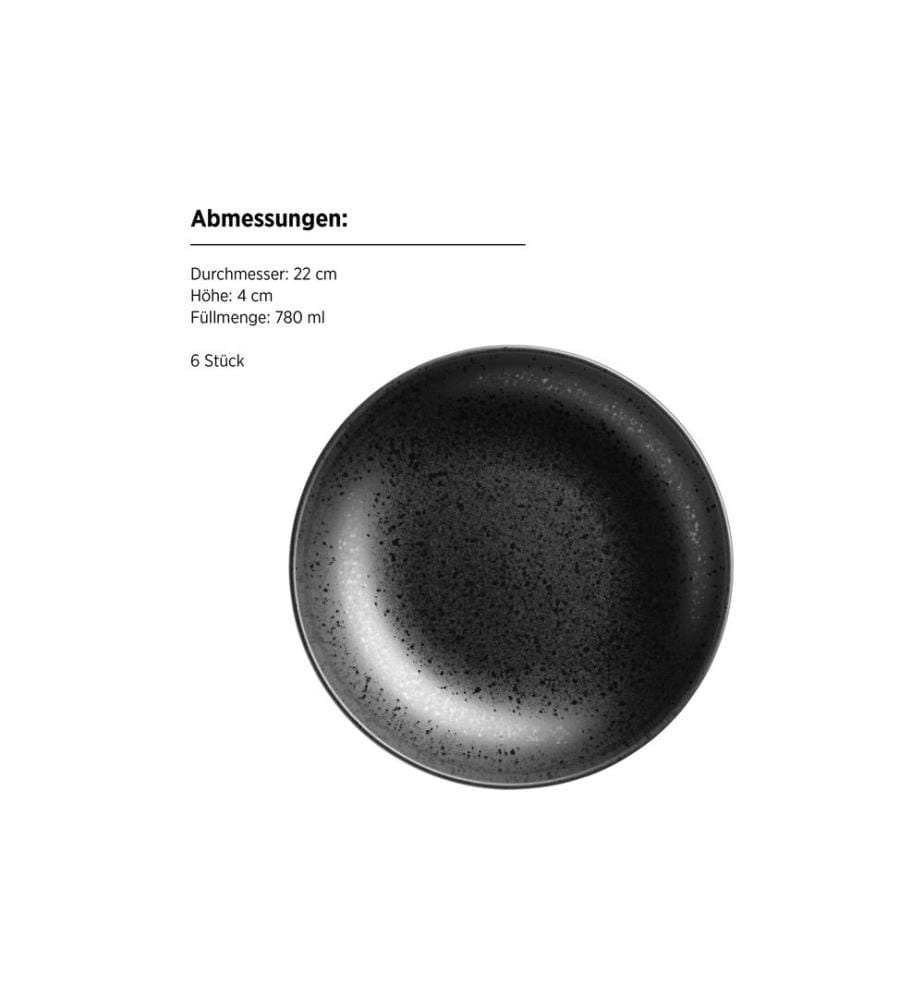 Mäser - Set d'assiettes Essentiel 12 pièces, noir