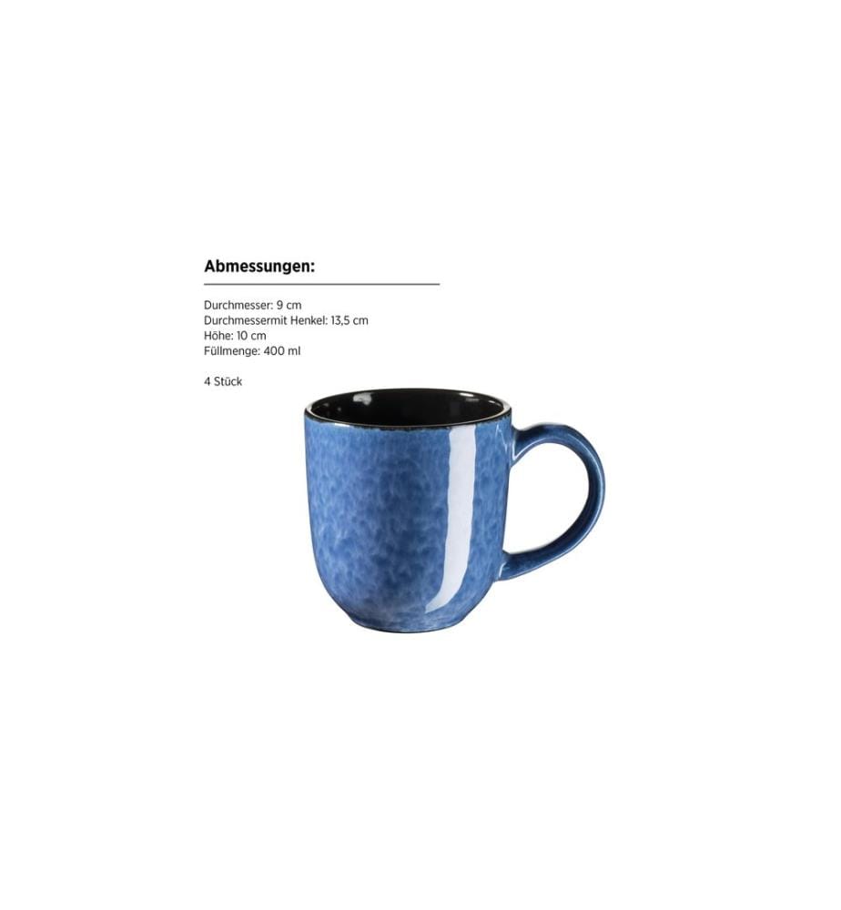 Mäser - Set d'assiettes Filippa 16 pièces, bleu