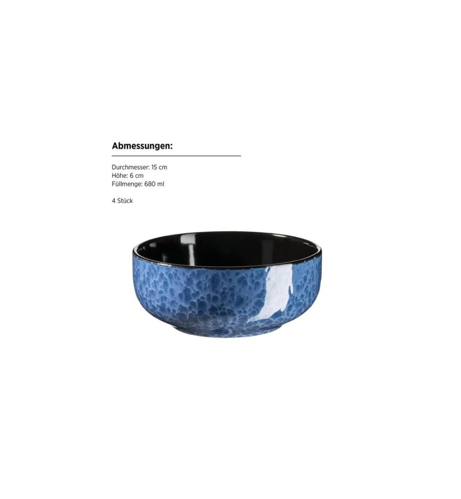 Mäser - Set d'assiettes Filippa 16 pièces, bleu