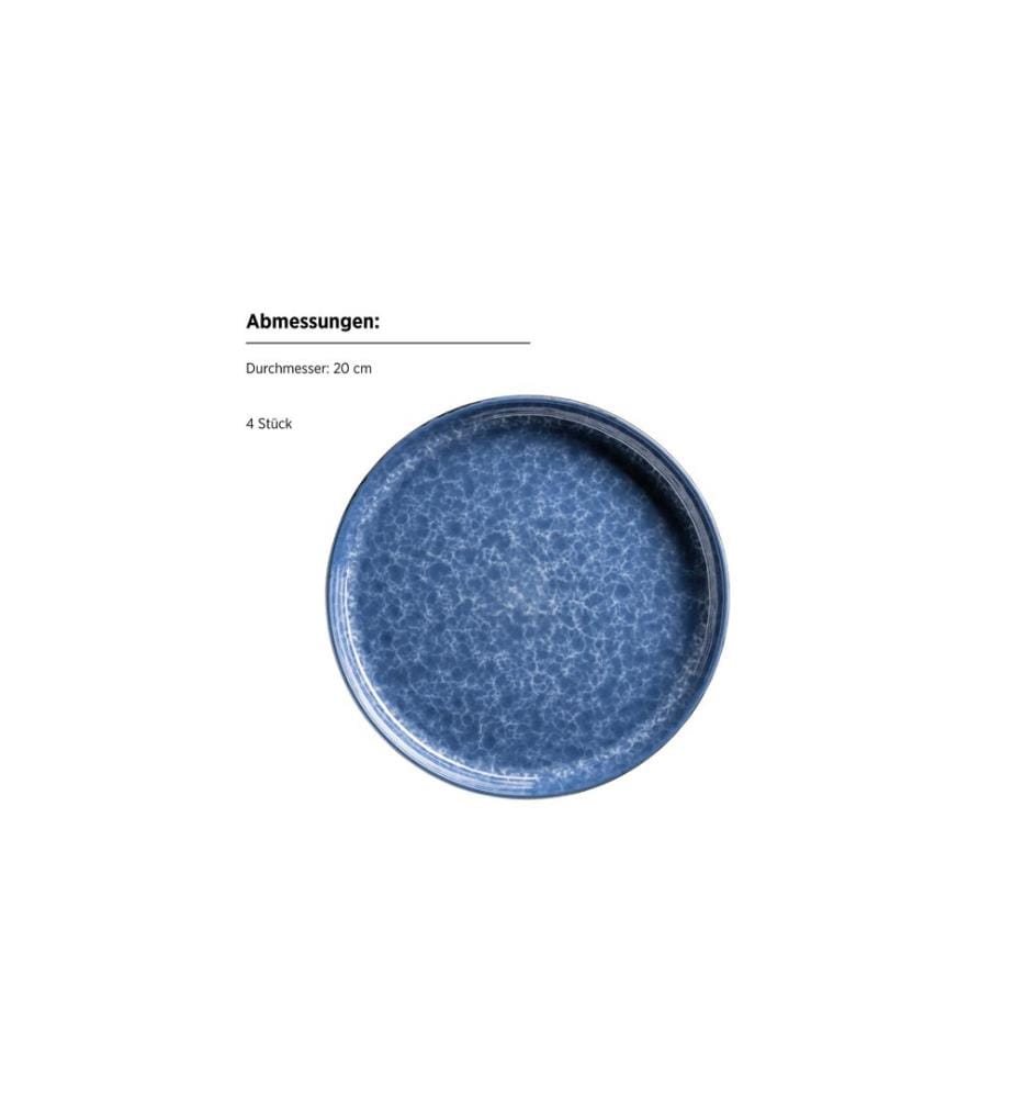 Mäser - Set d'assiettes Filippa 16 pièces, bleu