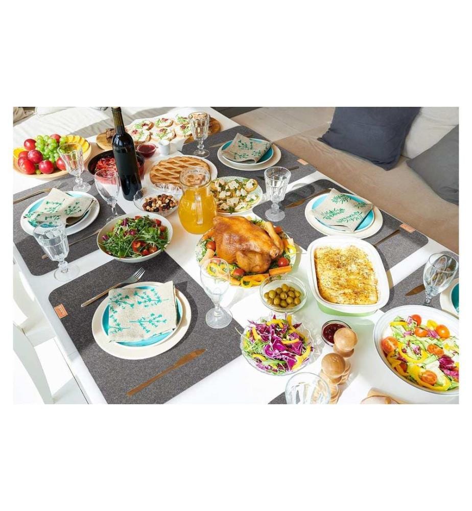 Luana Rose - Set de table 44 x 32 cm, anthracite, set de 12 pièces