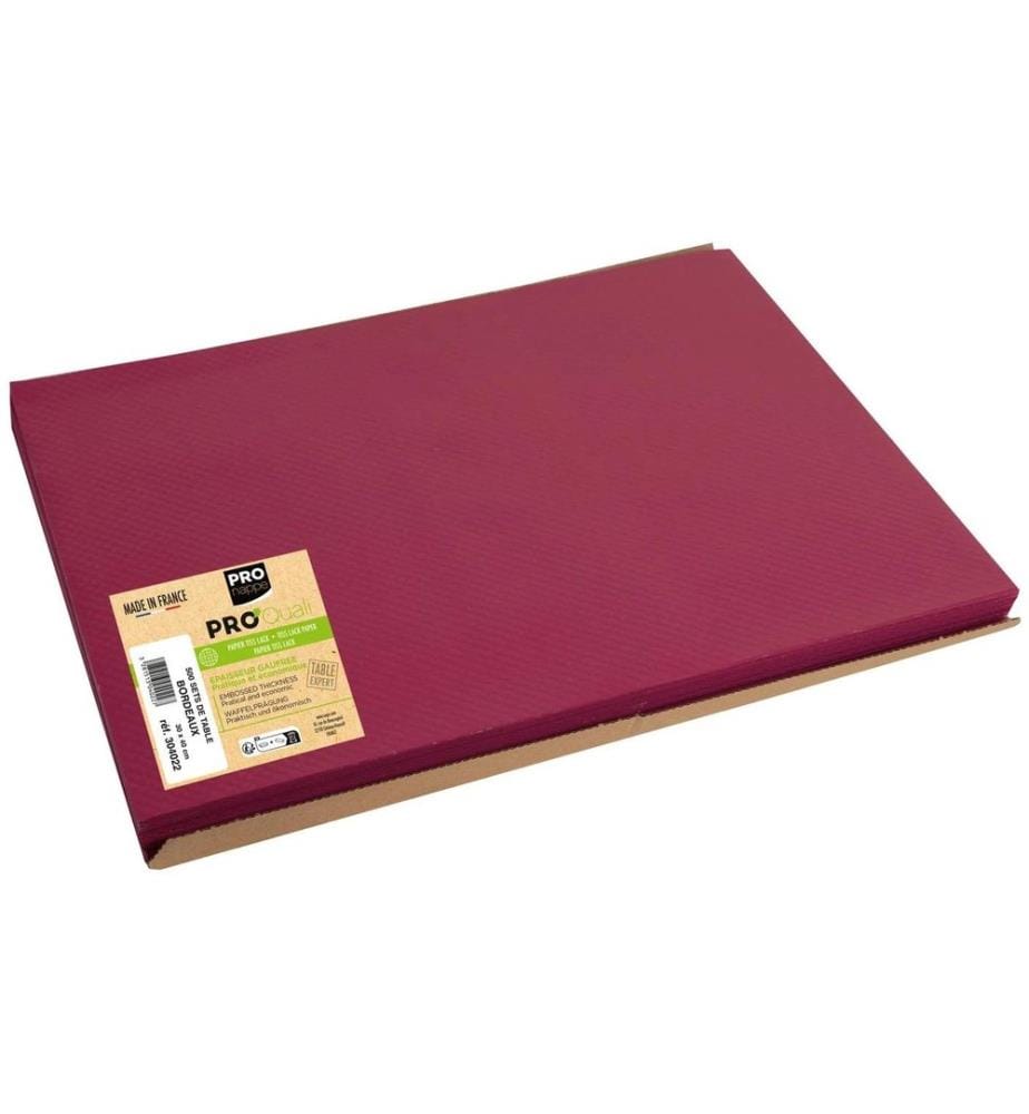 PRO nappe - Set de table 500 pièces 30 cm x 40 cm, Bordeaux
