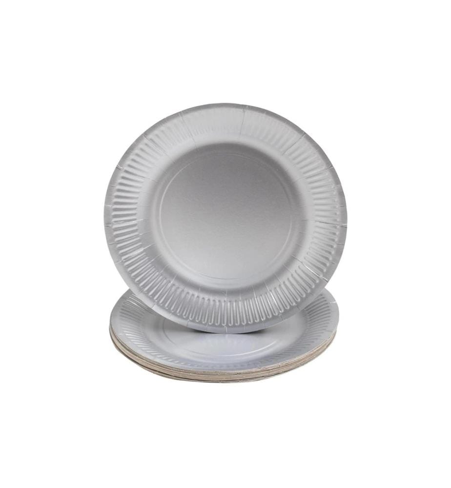 PRO nappe - Assiettes jetables Argent métal 10 Pièce/s