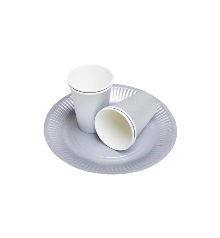 PRO nappe - Assiettes jetables Argent métal 10 Pièce/s