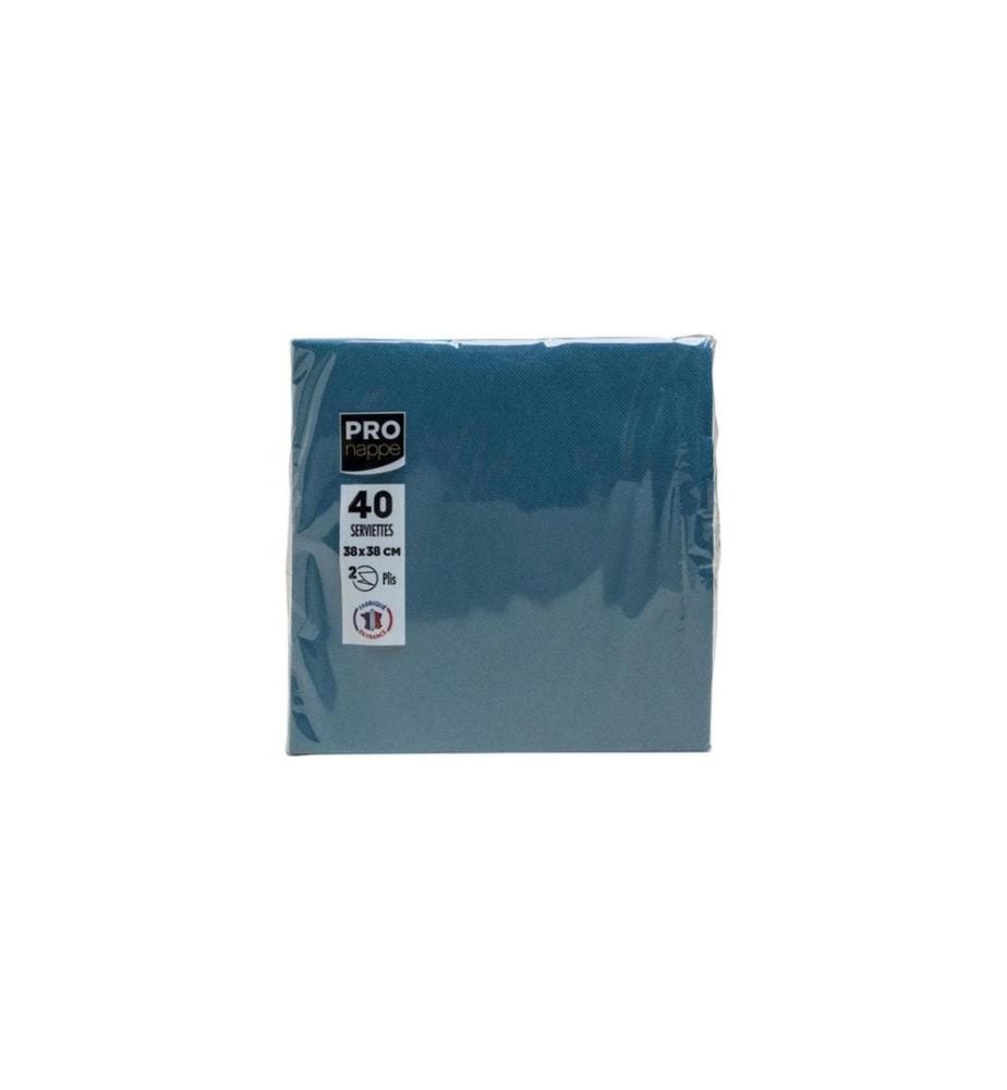 PRO nappe - Serviettes en papier Bleu 38 cm x 38 cm, 40 Pièce/s