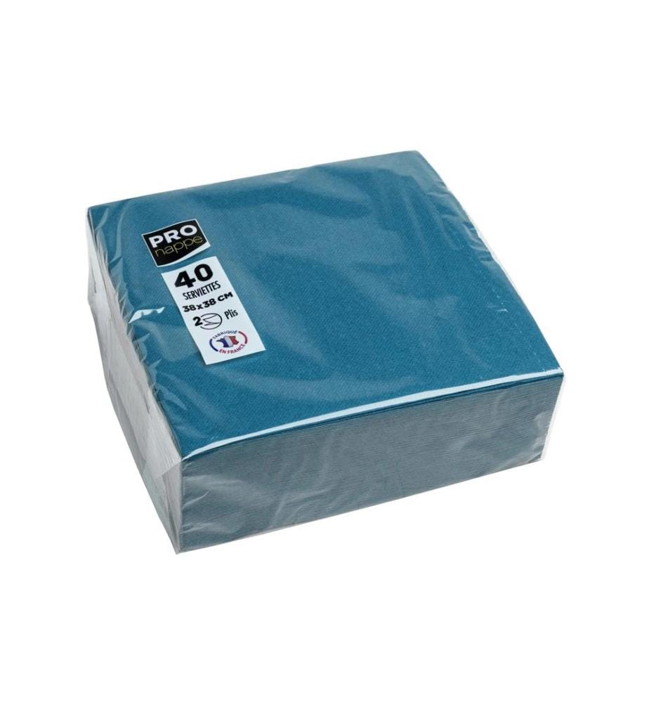 PRO nappe - Serviettes en papier Bleu 38 cm x 38 cm, 40 Pièce/s