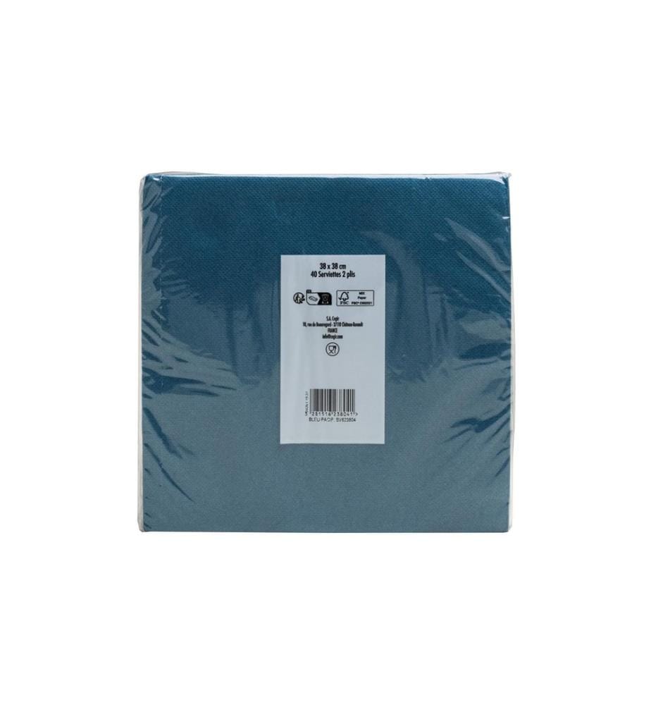 PRO nappe - Serviettes en papier Bleu 38 cm x 38 cm, 40 Pièce/s