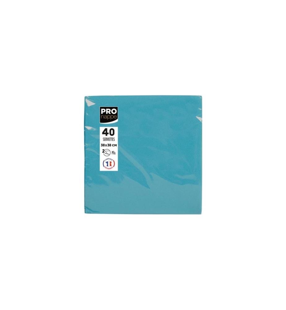 PRO nappe - Serviettes en papier Turquoise 38 cm x 38 cm, 40 Pièce/s