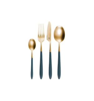Sola - Besteck-Set Gaya Exeter Stiel Vintage, Grün matt, 24-tlg.