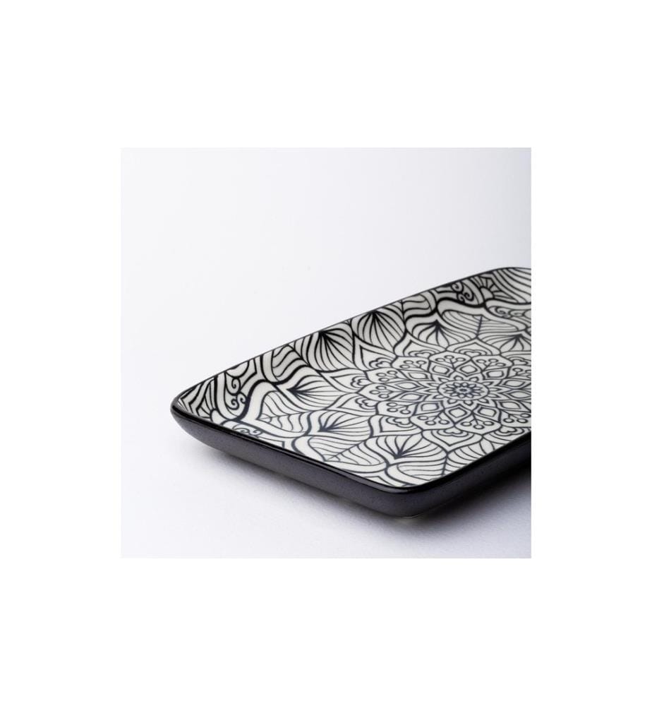 Lunasol - Servierplatte Basic Levante 20.3 x 11.2 cm, Schwarz/Weiss