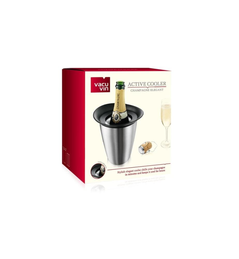Vacuvin - Refroidisseur de vin Champagne Elegant Argenté