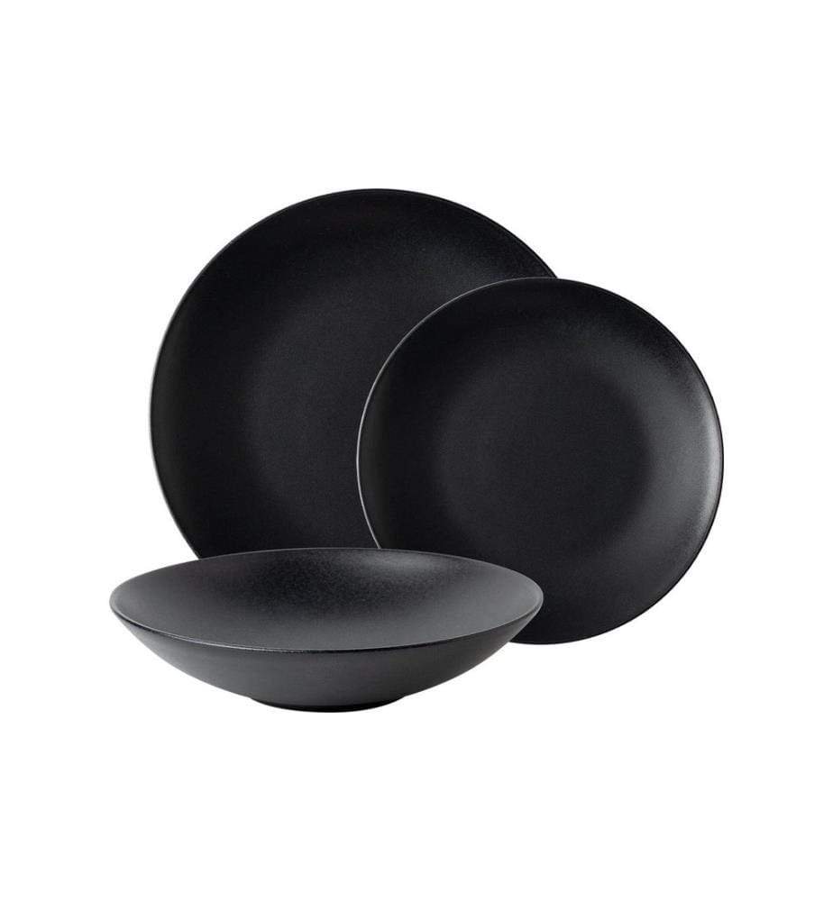 Assiette plate Lunasol Basic Noir mat 12 pièces