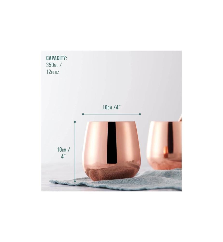 Verre à cocktail Oak & Steel 350 ml, 4 pièces, Or rose