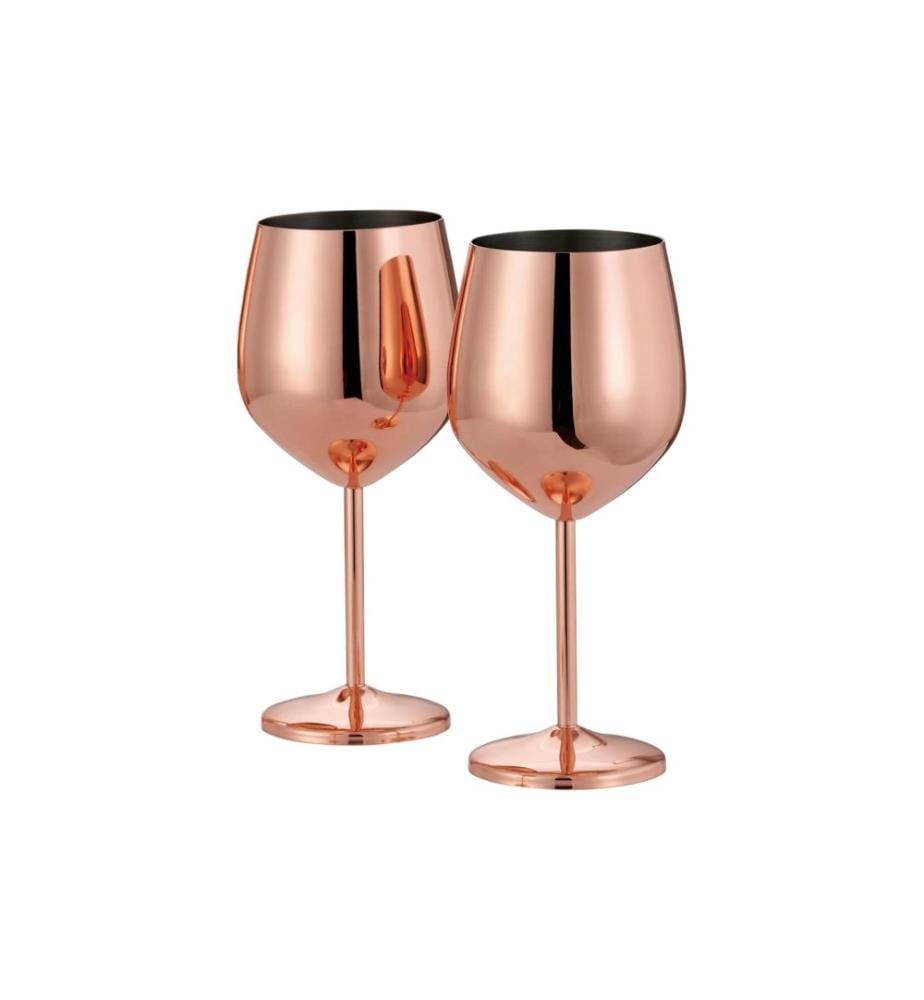 Oak & Steel Set de verres à vin 500 ml, 2 pièces, Or rose