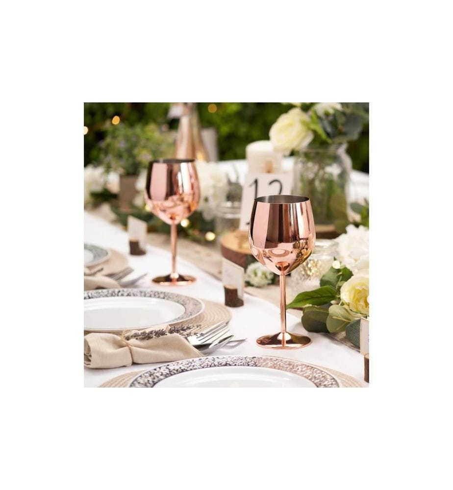 Oak & Steel Set de verres à vin 500 ml, 2 pièces, Or rose