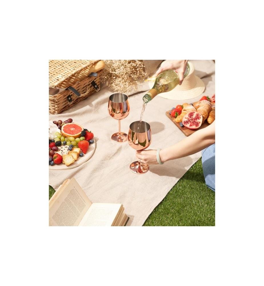 Oak & Steel Set de verres à vin 500 ml, 2 pièces, Or rose