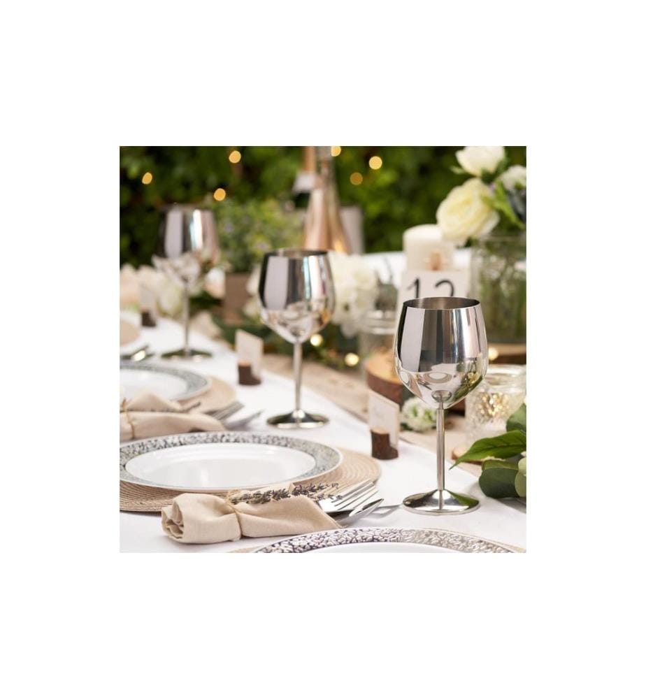 Oak & Steel Set de verres à vin 500 ml, 2 pièces, Argent