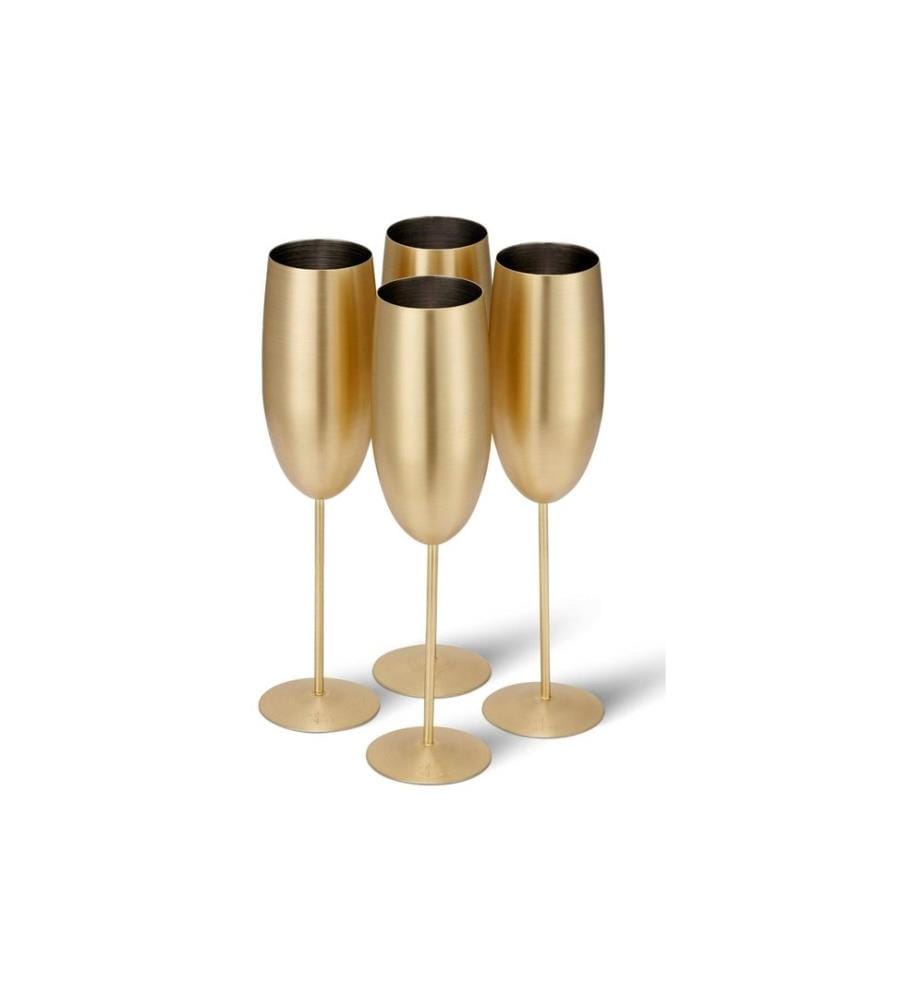 Verre à champagne Oak & Steel 285 ml, 4 pièces, Or mat