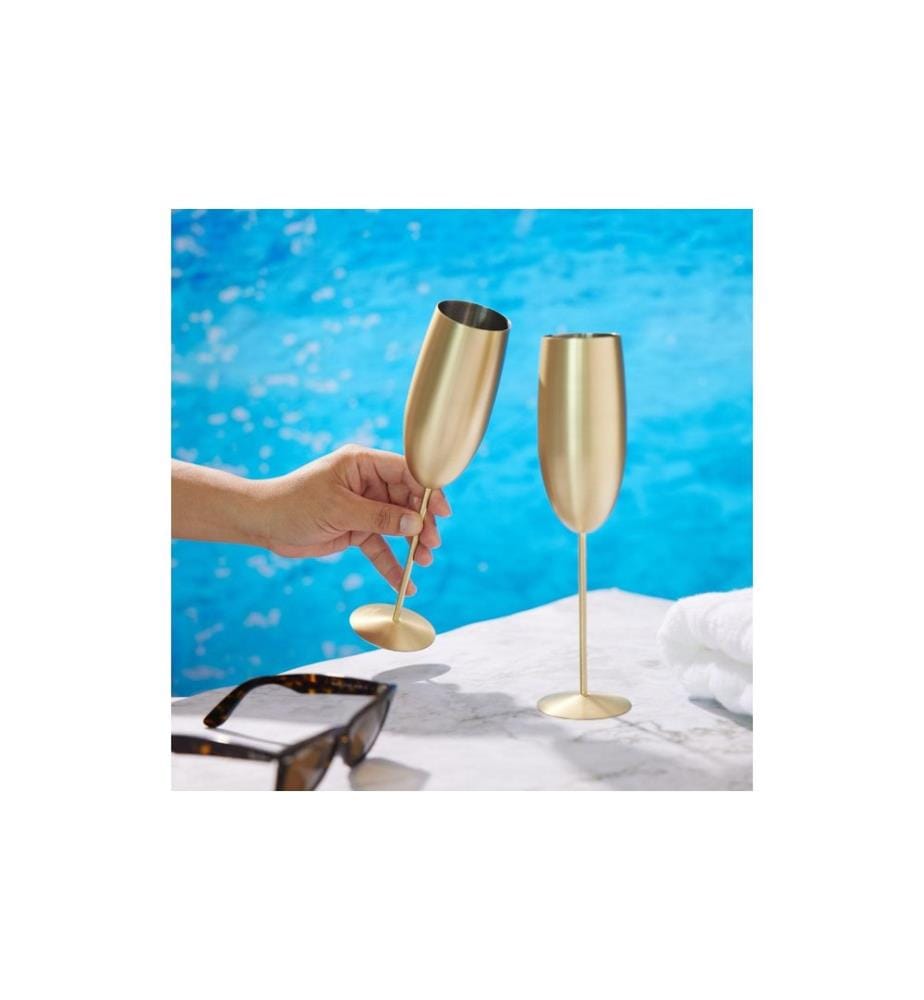 Verre à champagne Oak & Steel 285 ml, 4 pièces, Or mat
