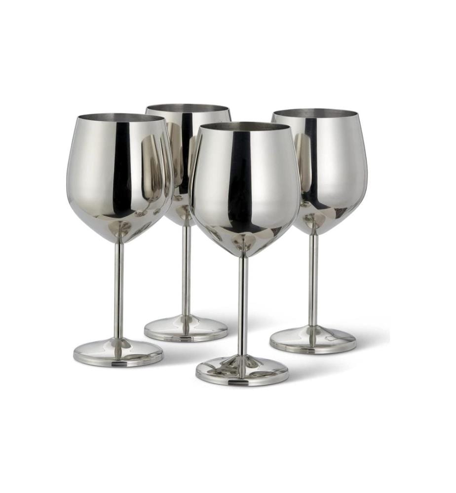 Oak & Steel Set de verres à vin 500 ml, 4 pièces, Argent