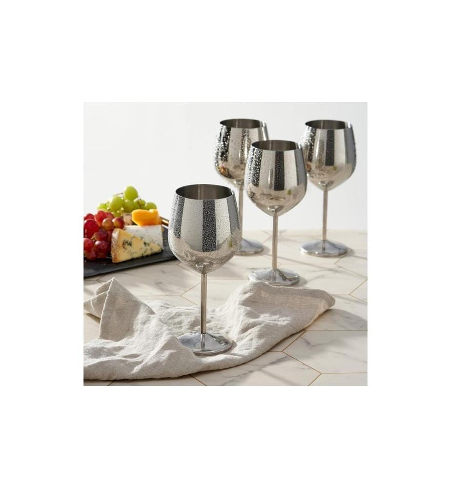 Oak & Steel Set de verres à vin 500 ml, 4 pièces, Argent