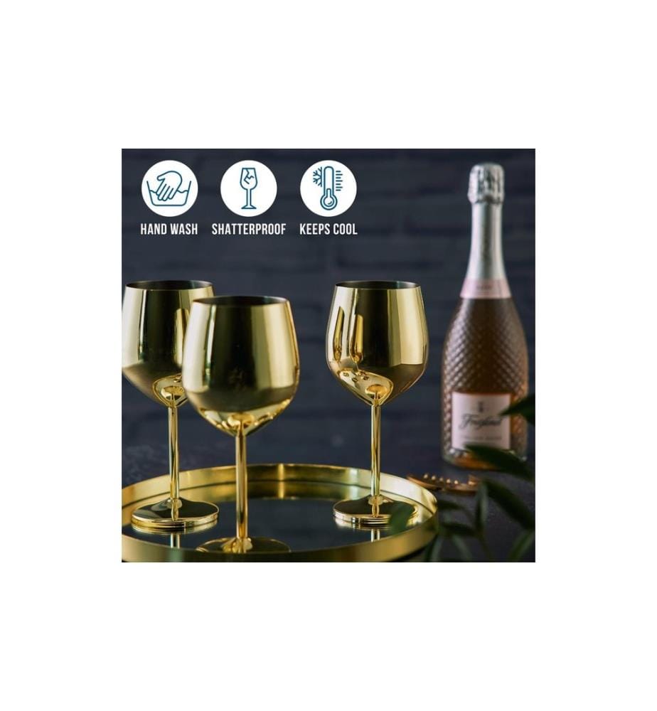 Oak & Steel Weingläser-Set 500 ml, 4 Stück, Gold
