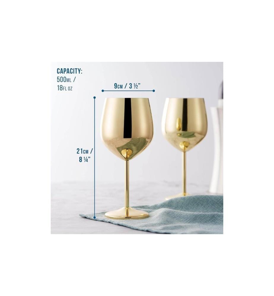 Oak & Steel Weingläser-Set 500 ml, 2 Stück, Gold