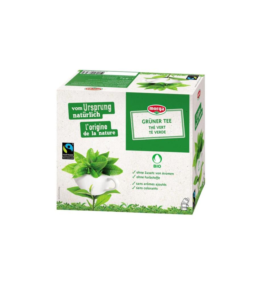 Morga - Teebeutel Bio Fairtrade Grüner Tee 50 Beutel
