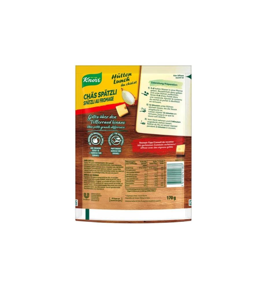 Knorr - Hütten Lunch Spätzli au fromage 2 portions