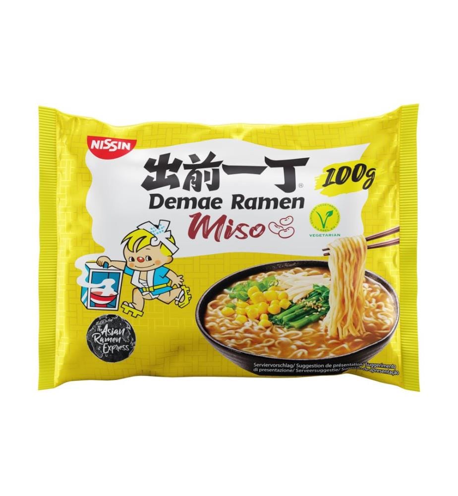 NISSIN FOOD - Demae Ramen Soupe de nouilles Miso Veggie 100 g