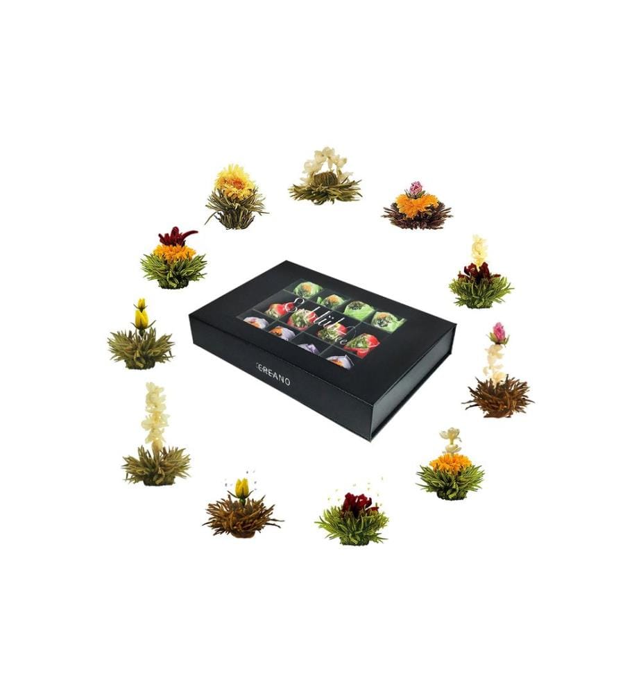 Creano - Thé fleuri Thé blanc, noir et vert Boîte magnétique de 18