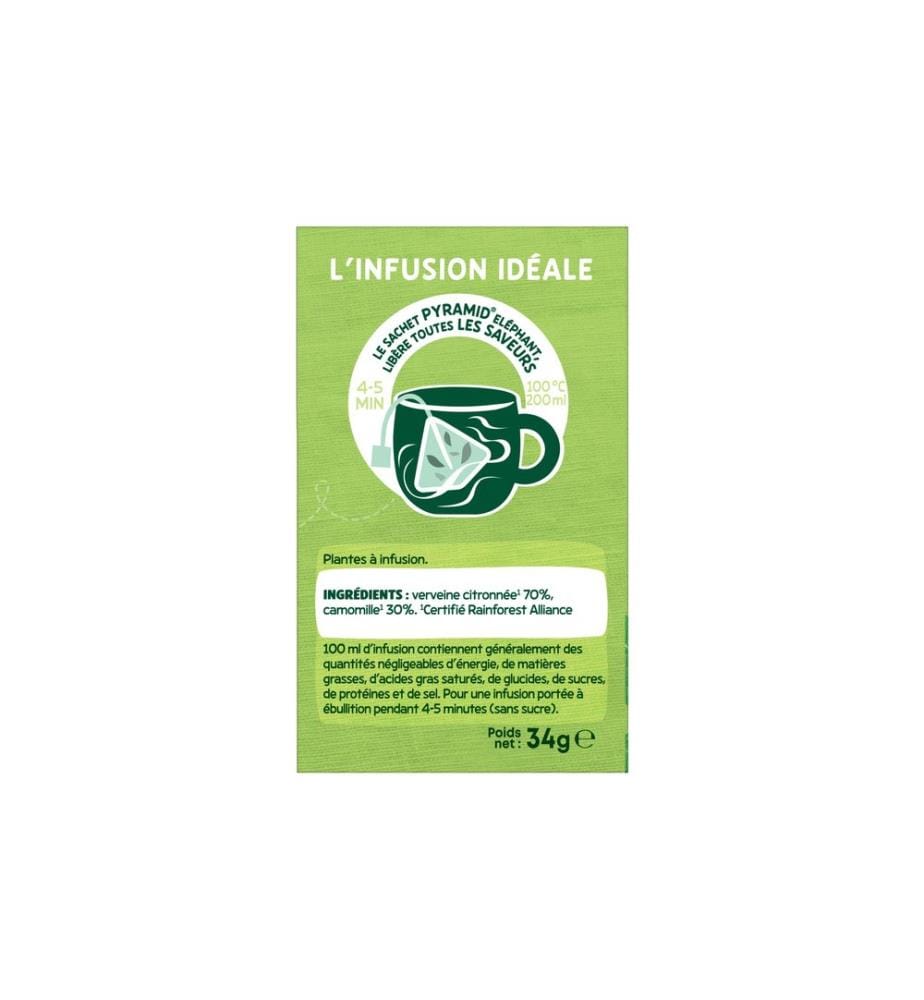 Eléphant - Sachet de thé Verveine Citronnée, Camomille 20 pièces