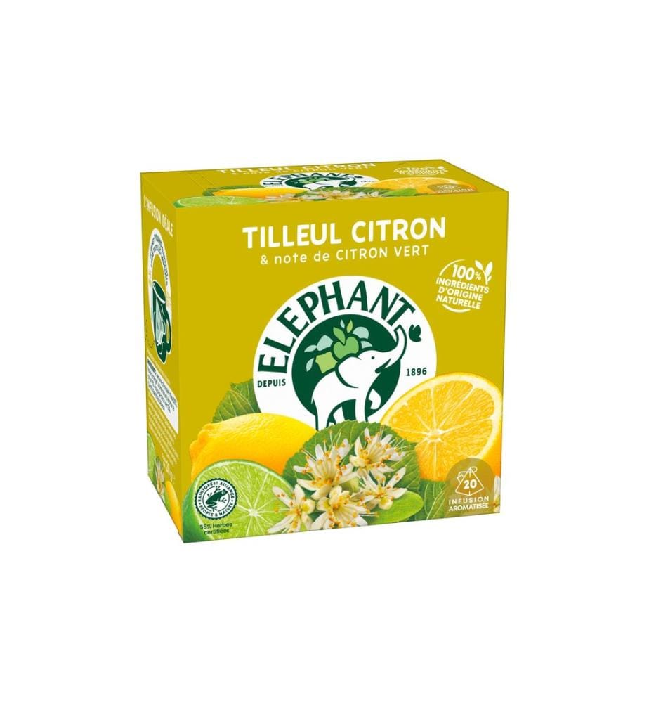 Eléphant - Sachet de thé Infusion Tilleul Citron 20 pièces