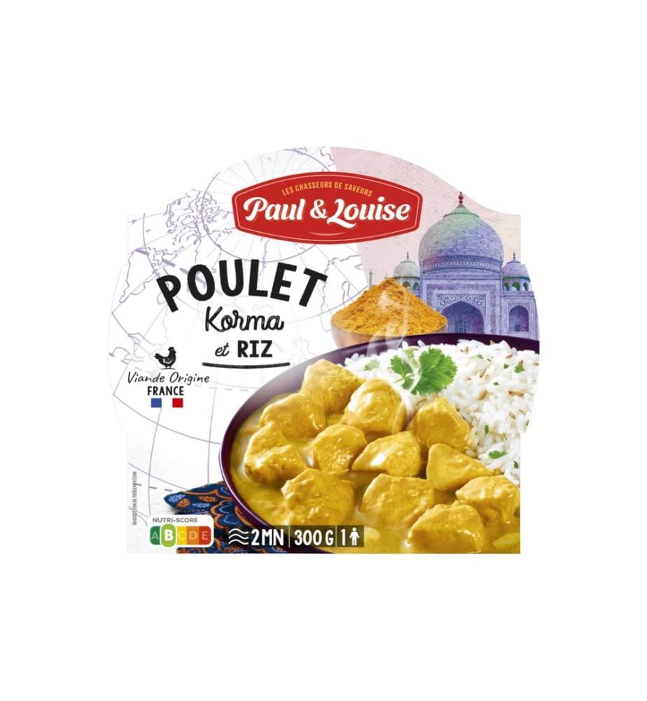 Paul & Louise - Fertiggericht Poulet Korma mit Reis 300 g