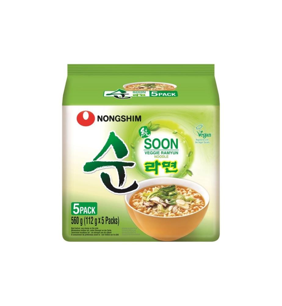 Nongshim - Soon Soupe de nouilles végétariennes 5 x 112 g