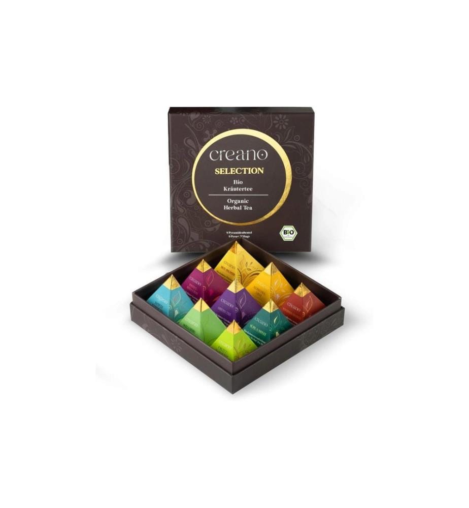 Creano - Set cadeau Organic Herbal Tea 9 sachets de thé pyramidal bio